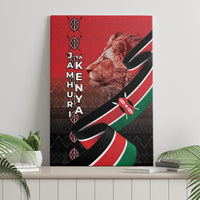 Jamhuri Ya Kenya Canvas Wall Art Patriotic Lion With Flag