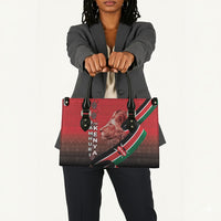 Jamhuri Ya Kenya Leather Bag Patriotic Lion With Flag