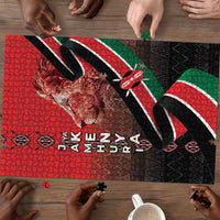 Jamhuri Ya Kenya Puzzle Patriotic Lion With Flag