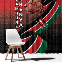 Jamhuri Ya Kenya Window Curtain Patriotic Lion With Flag
