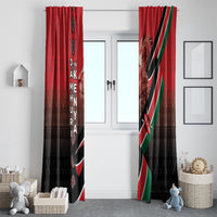 Jamhuri Ya Kenya Window Curtain Patriotic Lion With Flag