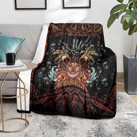 Aloha Halloween Blanket Horror Tiki Heavy Metal Style - Wonder Print Shop