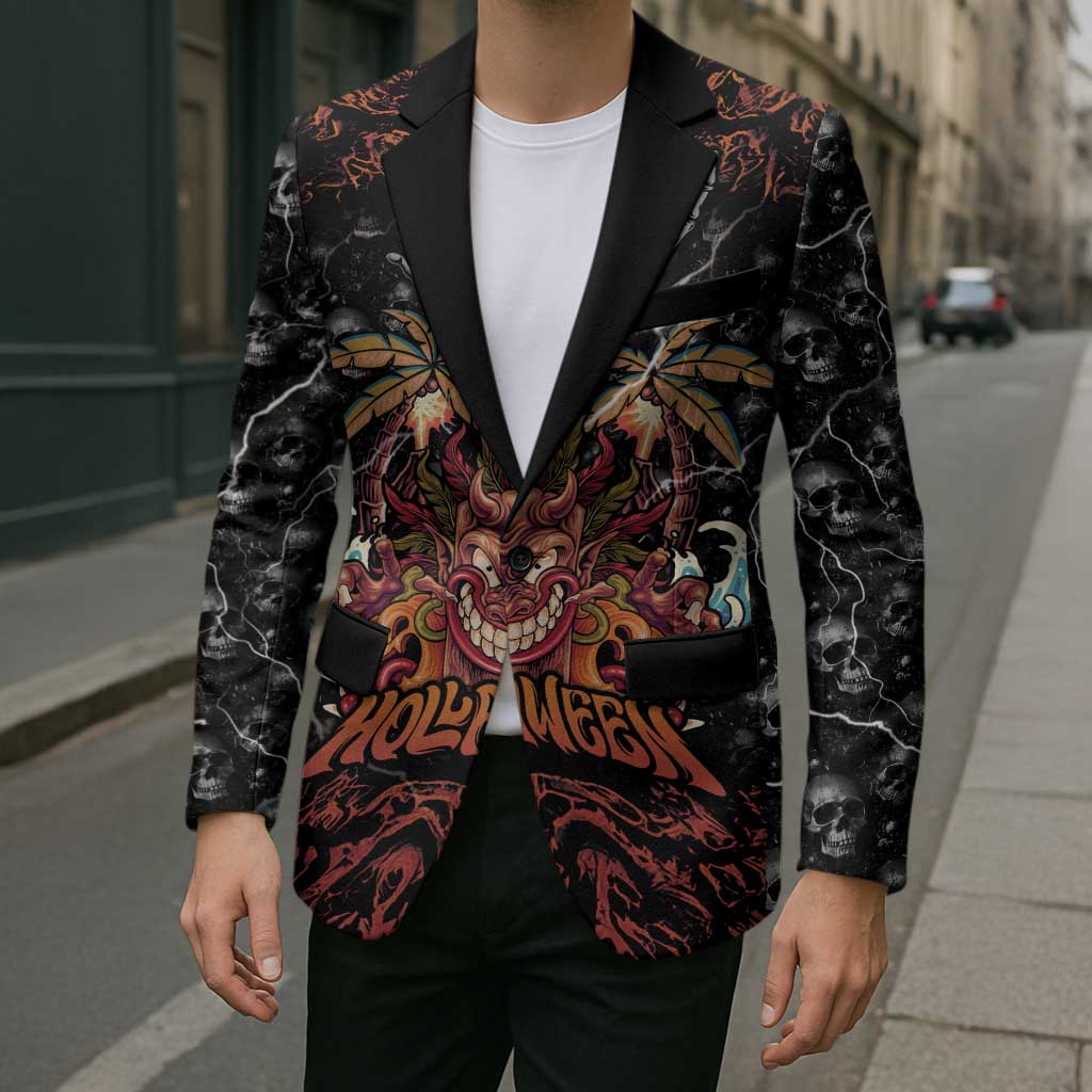 Aloha Halloween Blazer Horror Tiki Heavy Metal Style - Wonder Print Shop