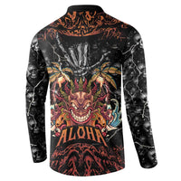 Aloha Halloween Button Sweatshirt Horror Tiki Heavy Metal Style - Wonder Print Shop