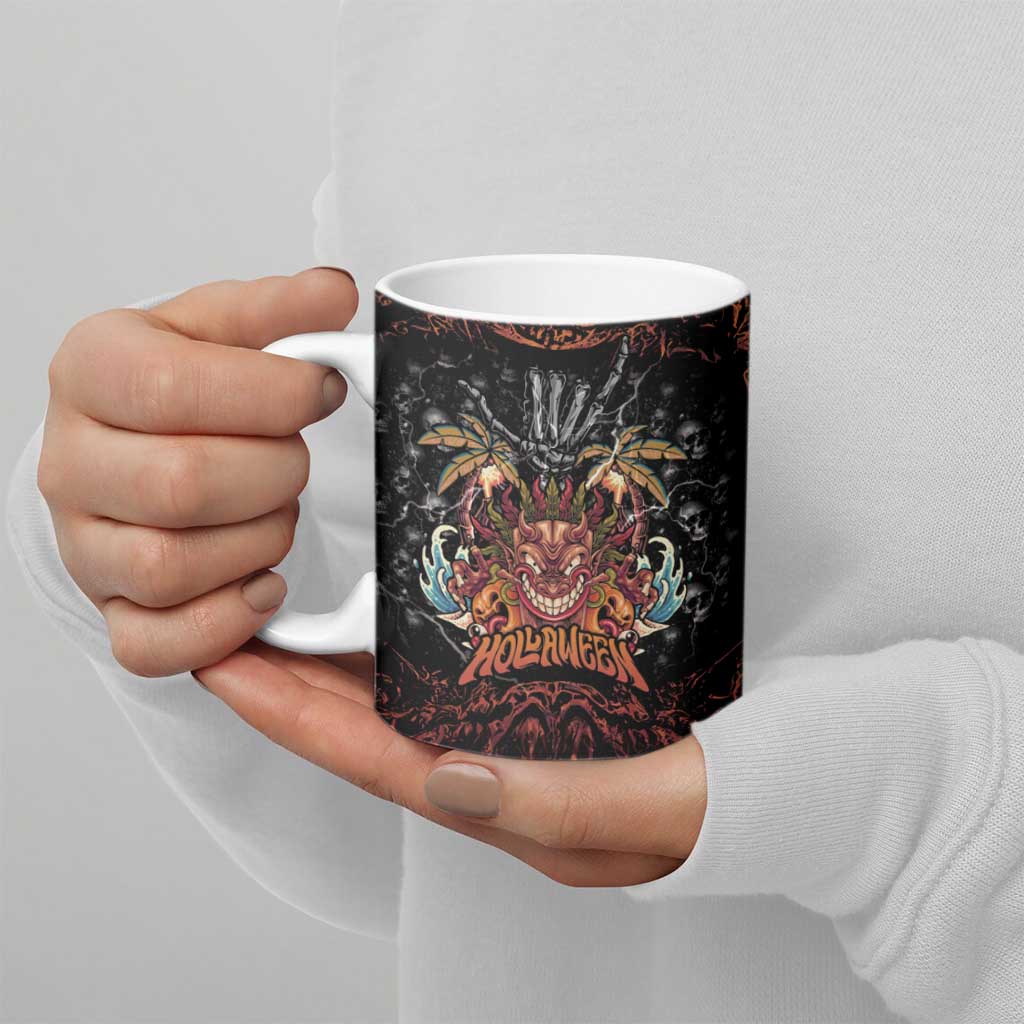 Aloha Halloween Ceramic Mug Horror Tiki Heavy Metal Style - Wonder Print Shop