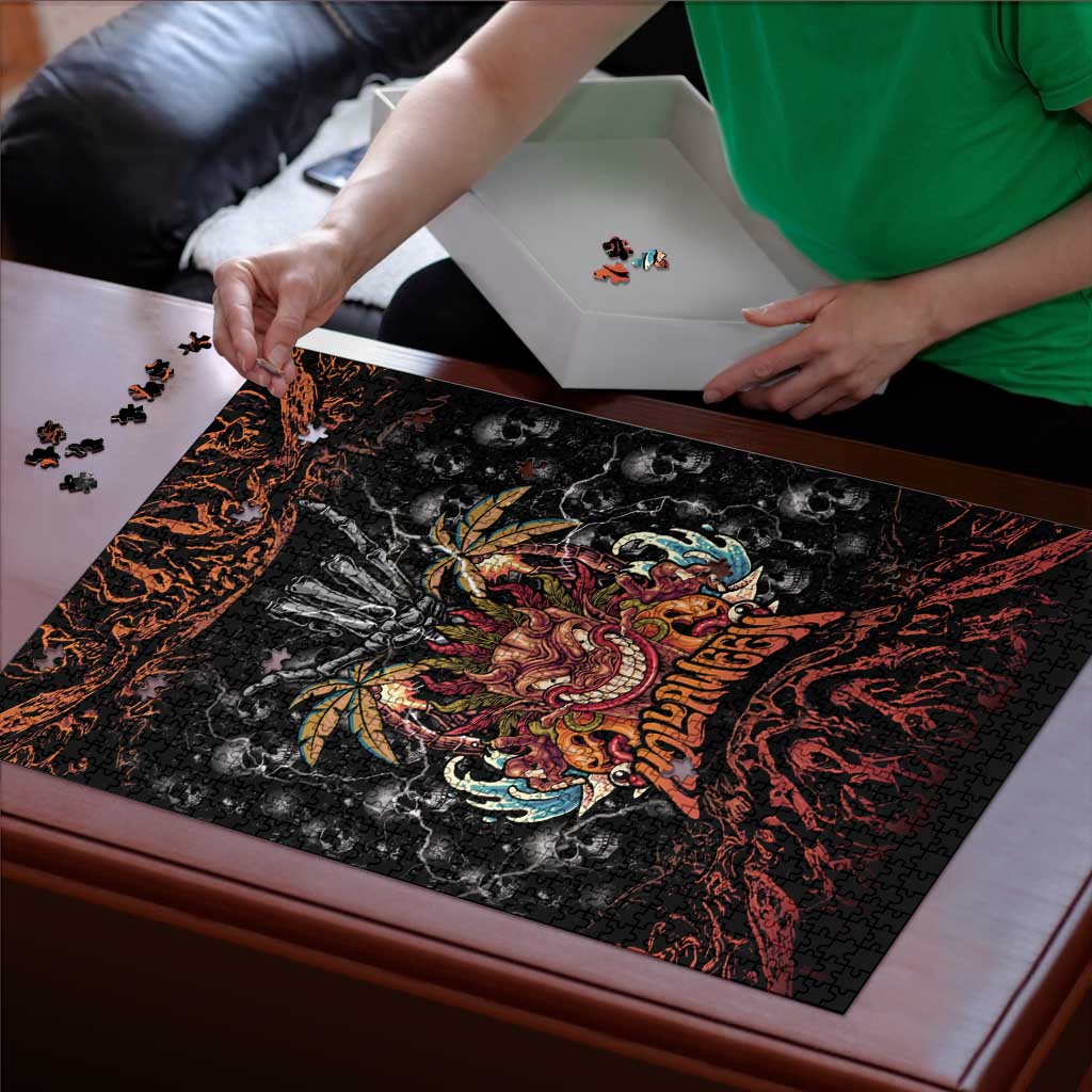 Aloha Halloween Puzzle Horror Tiki Heavy Metal Style - Wonder Print Shop