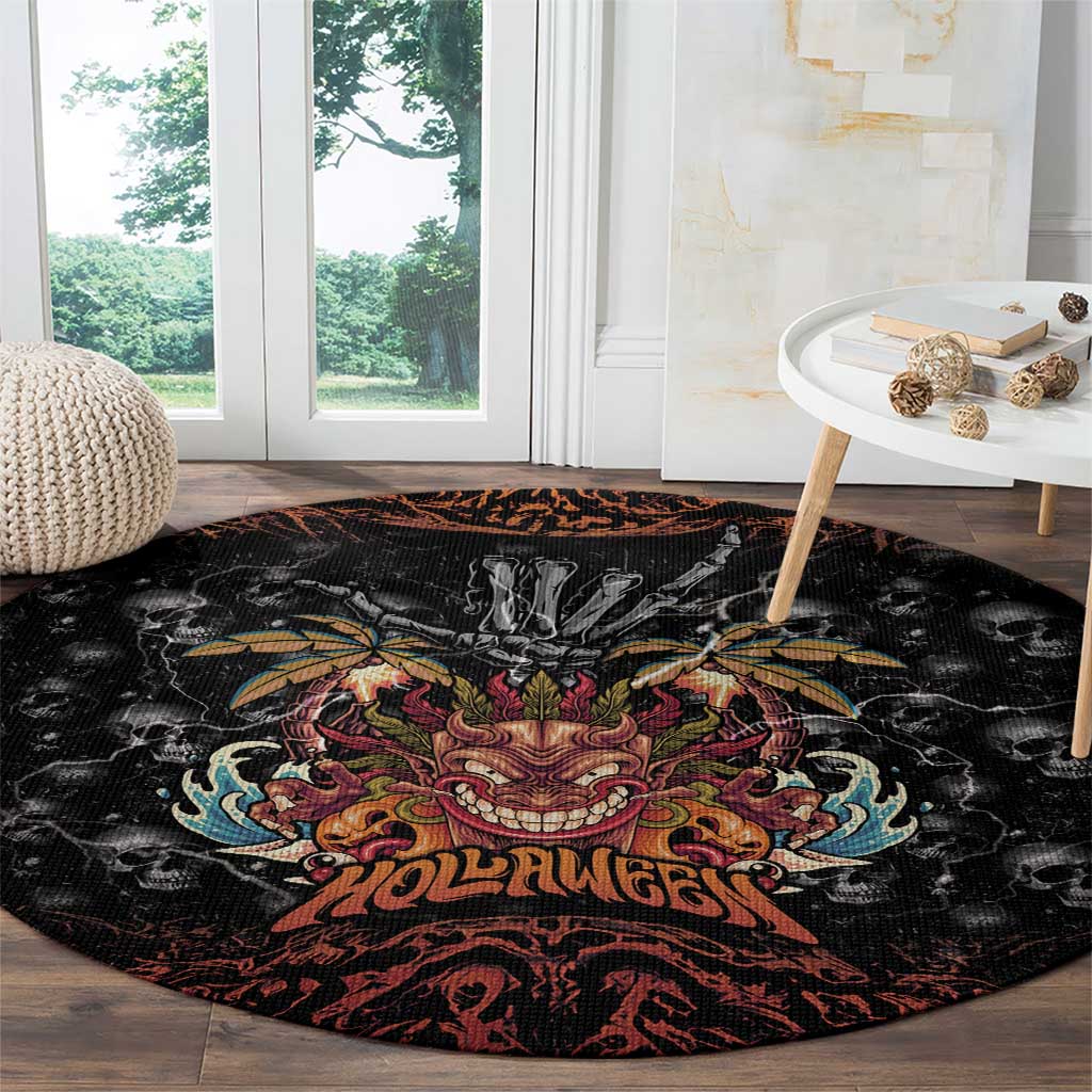 Aloha Halloween Round Carpet Horror Tiki Heavy Metal Style - Wonder Print Shop