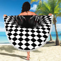3D Illusion Horror Halloween Beach Blanket Creepy Evil Skull - Wonder Print Shop