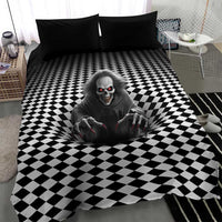 3D Illusion Horror Halloween Bedding Set Creepy Evil Skull - Wonder Print Shop