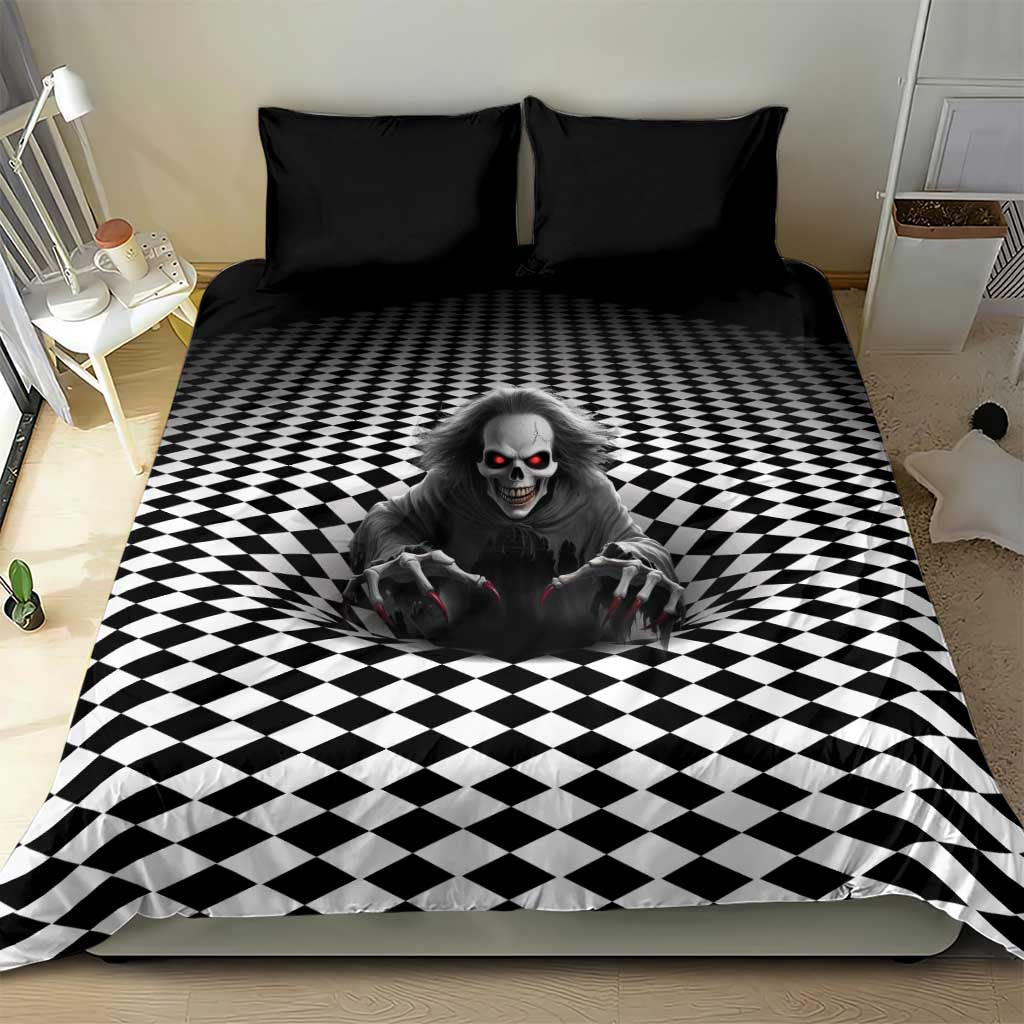 3D Illusion Horror Halloween Bedding Set Creepy Evil Skull - Wonder Print Shop