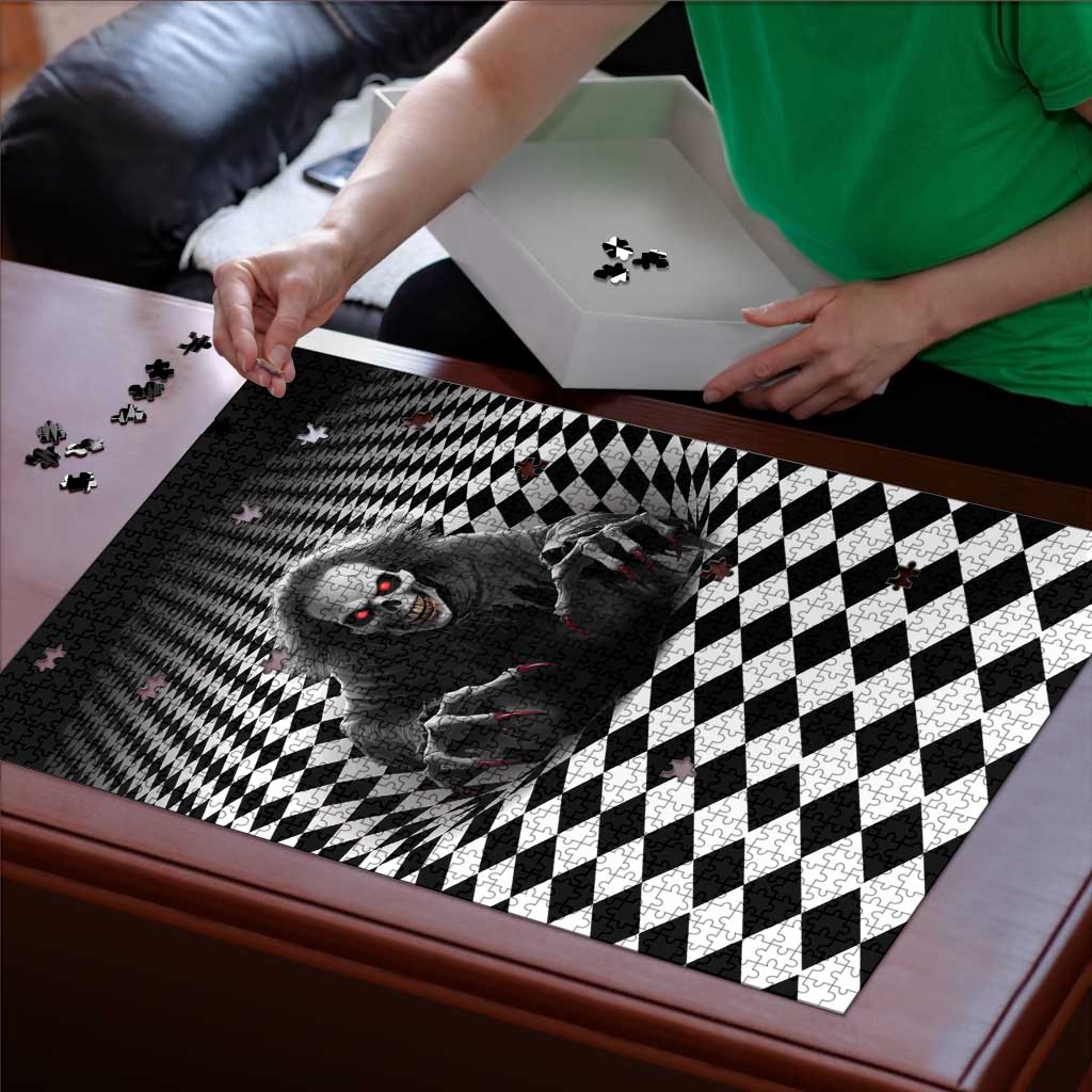 3D Illusion Horror Halloween Puzzle Creepy Evil Skull - Wonder Print Shop