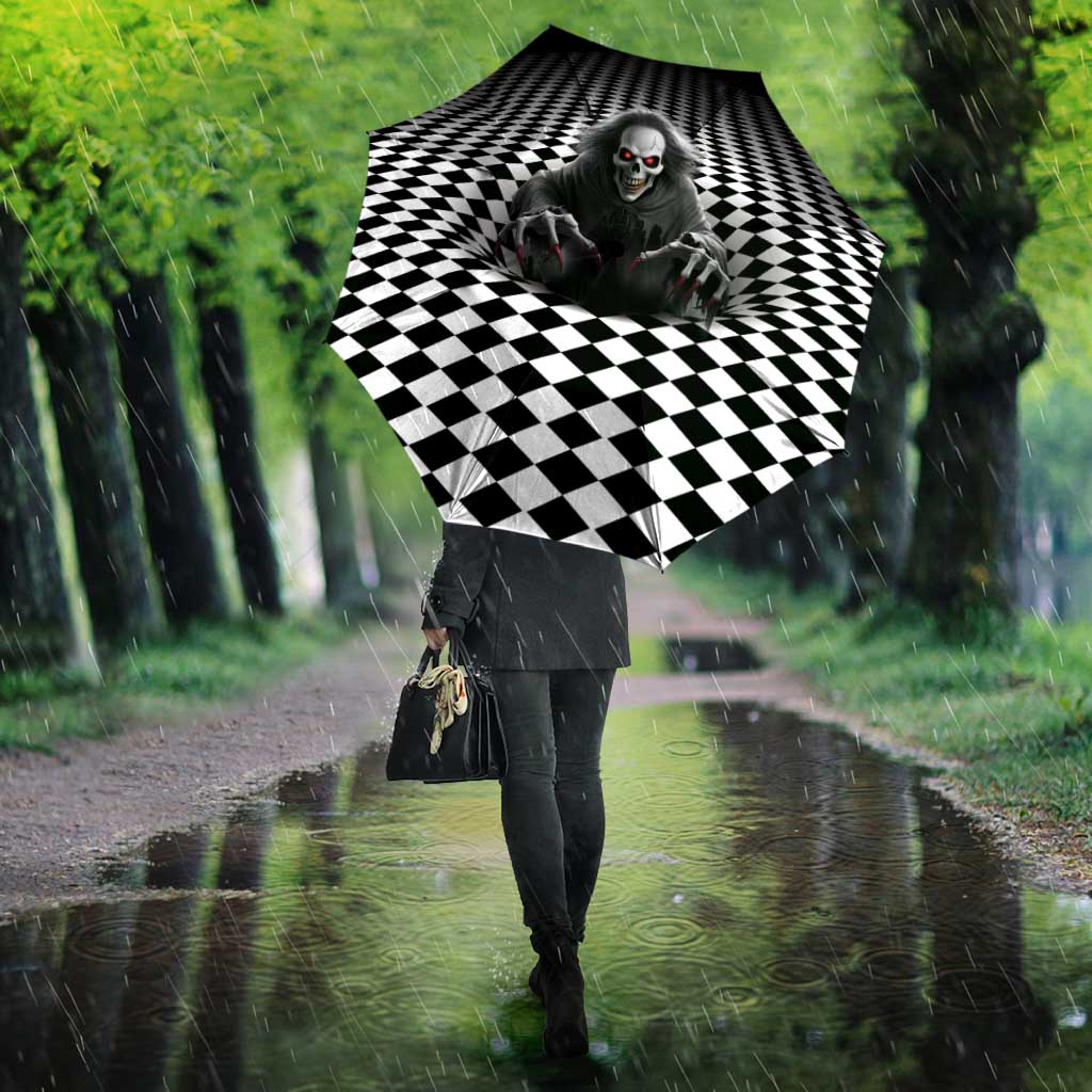 3D Illusion Horror Halloween Umbrella Creepy Evil Skull - Wonder Print Shop