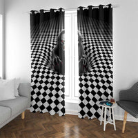 3D Illusion Horror Halloween Window Curtain Creepy Evil Skull - Wonder Print Shop