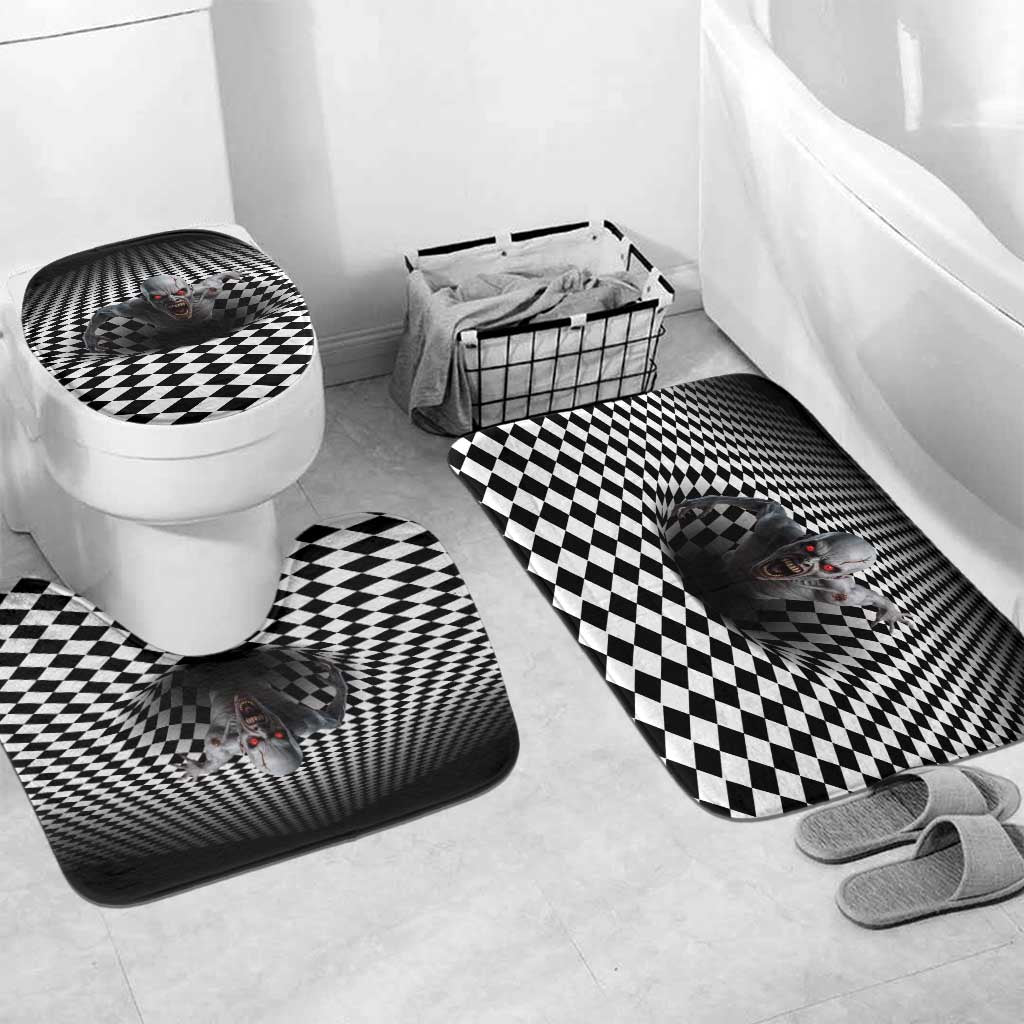 3D Illusion Horror Halloween Bathroom Set Creepy Zombie - Wonder Print Shop