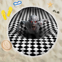 3D Illusion Horror Halloween Beach Blanket Creepy Zombie - Wonder Print Shop
