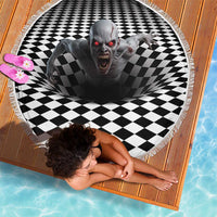 3D Illusion Horror Halloween Beach Blanket Creepy Zombie - Wonder Print Shop