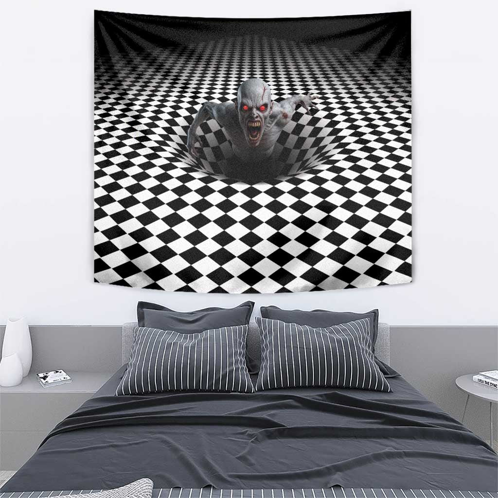 3D Illusion Horror Halloween Tapestry Creepy Zombie - Wonder Print Shop