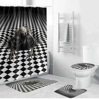 3D Illusion Halloween Bathroom Set Horror Monster - Wonder Print Shop