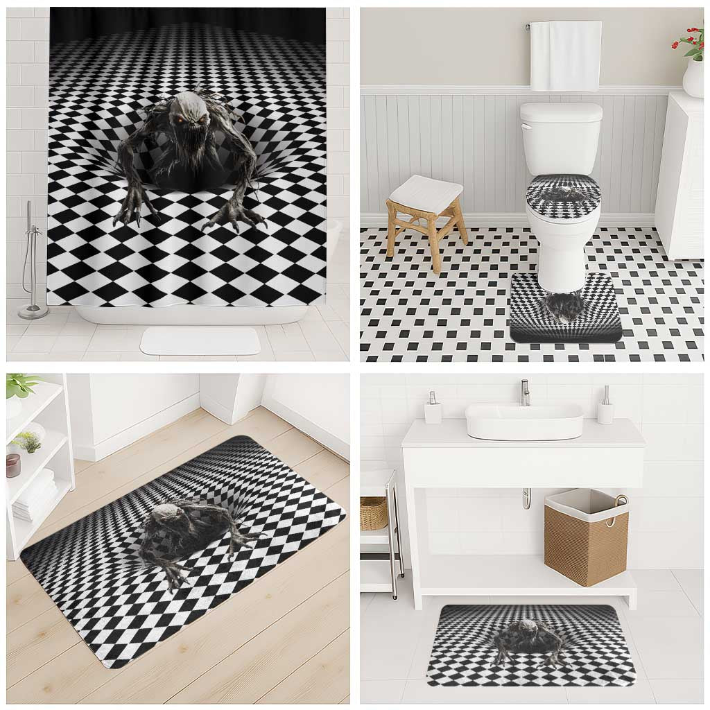 3D Illusion Halloween Bathroom Set Horror Monster - Wonder Print Shop