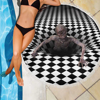 3D Illusion Horror Halloween Beach Blanket Horrible Scary Zombie - Wonder Print Shop