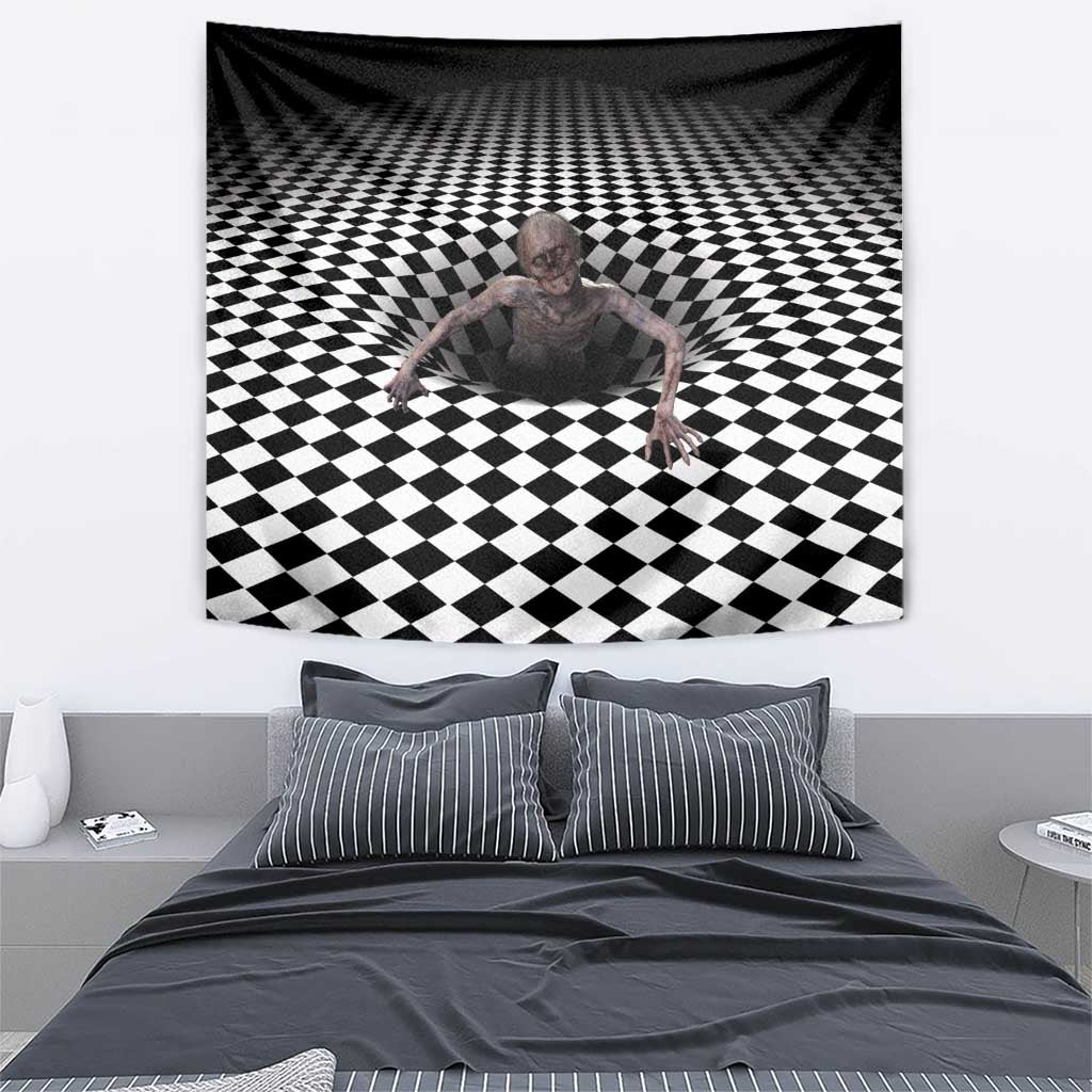 3D Illusion Horror Halloween Tapestry Horrible Scary Zombie - Wonder Print Shop