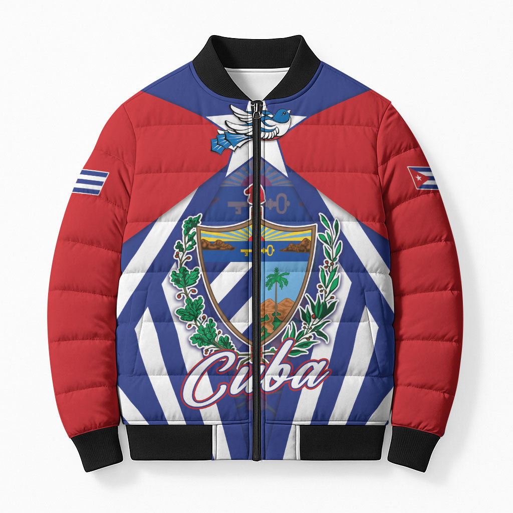 Viva Cuba Libre Bomber Puffer Jacket Cuban Trogon With Coat Of Arms