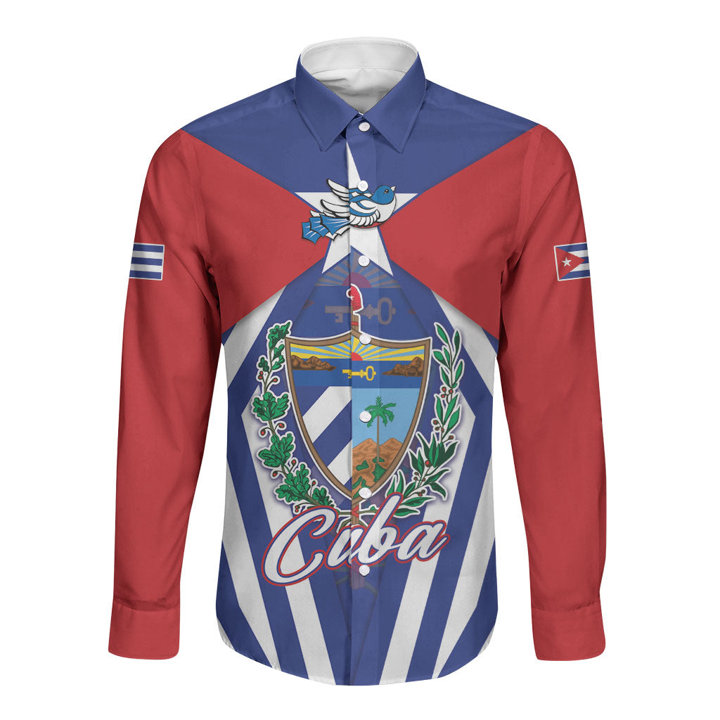 Viva Cuba Libre Long Sleeve Button Shirt Cuban Trogon With Coat Of Arms