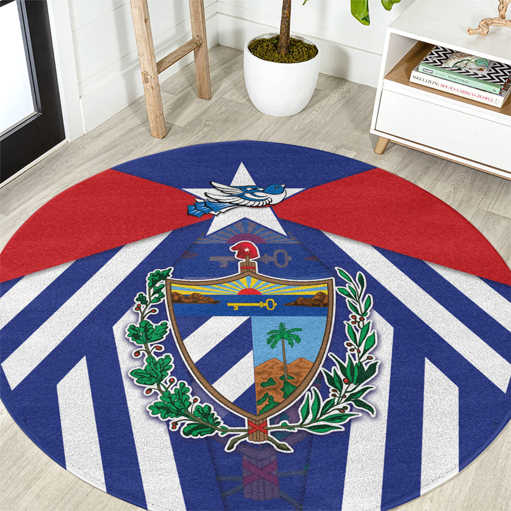 Viva Cuba Libre Round Carpet Cuban Trogon With Coat Of Arms