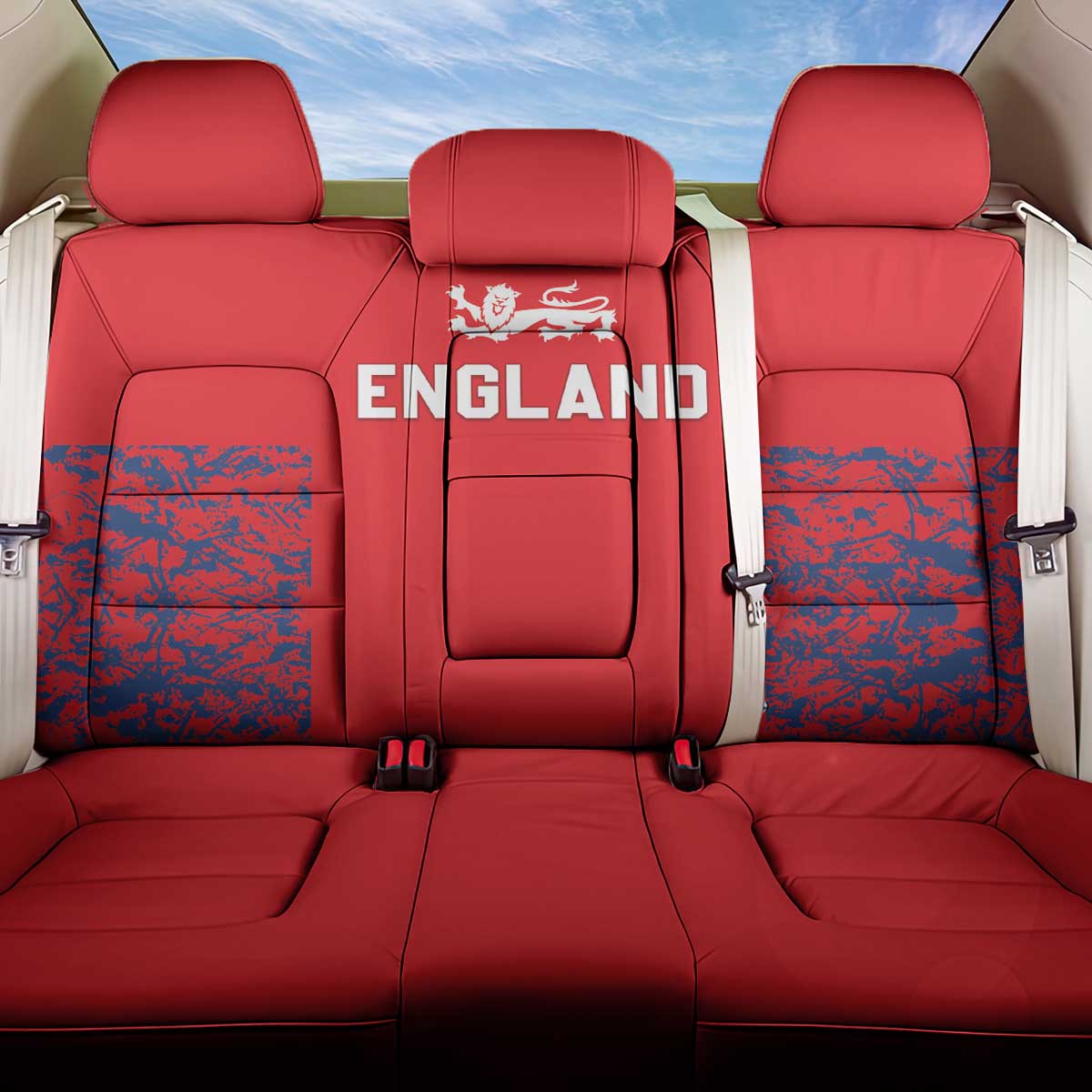 England Cricket Back Car Seat Cover Go Three Lions Simple Style LT05 - Wonder Print Shop