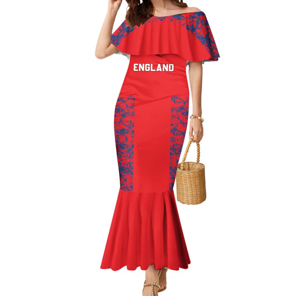 Custom England Cricket Mermaid Dress Go Three Lions Simple Style LT05 - Wonder Print Shop