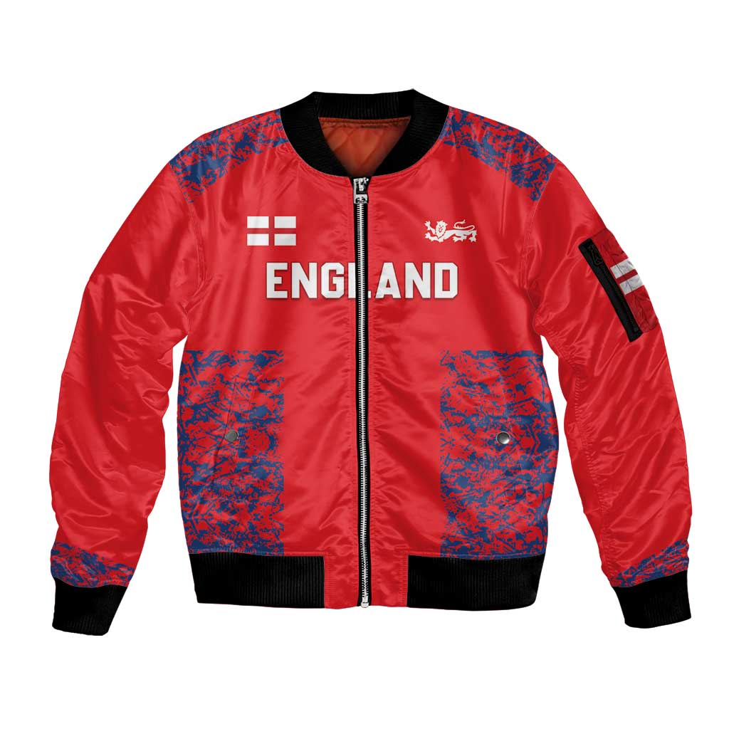 Custom England Cricket Sleeve Zip Bomber Jacket Go Three Lions Simple Style