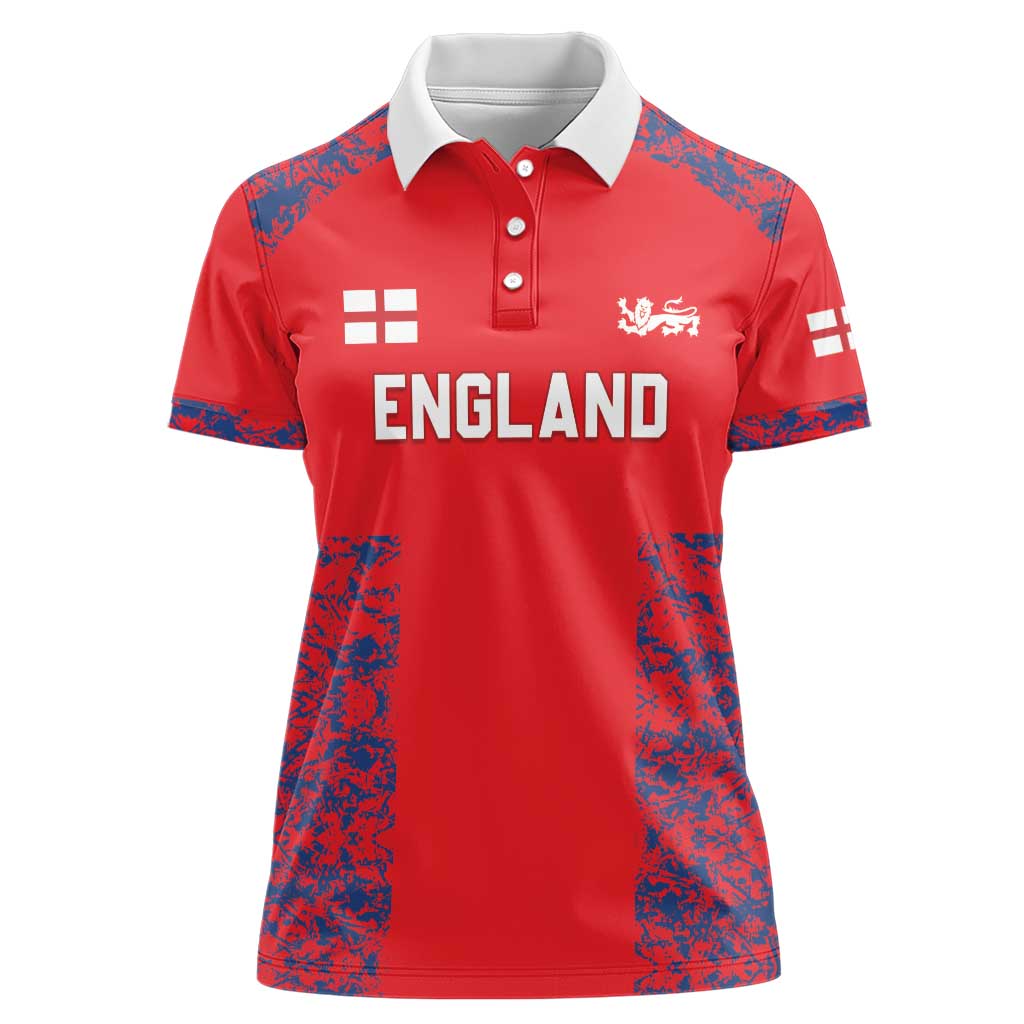 Custom England Cricket Women Polo Shirt Go Three Lions Simple Style