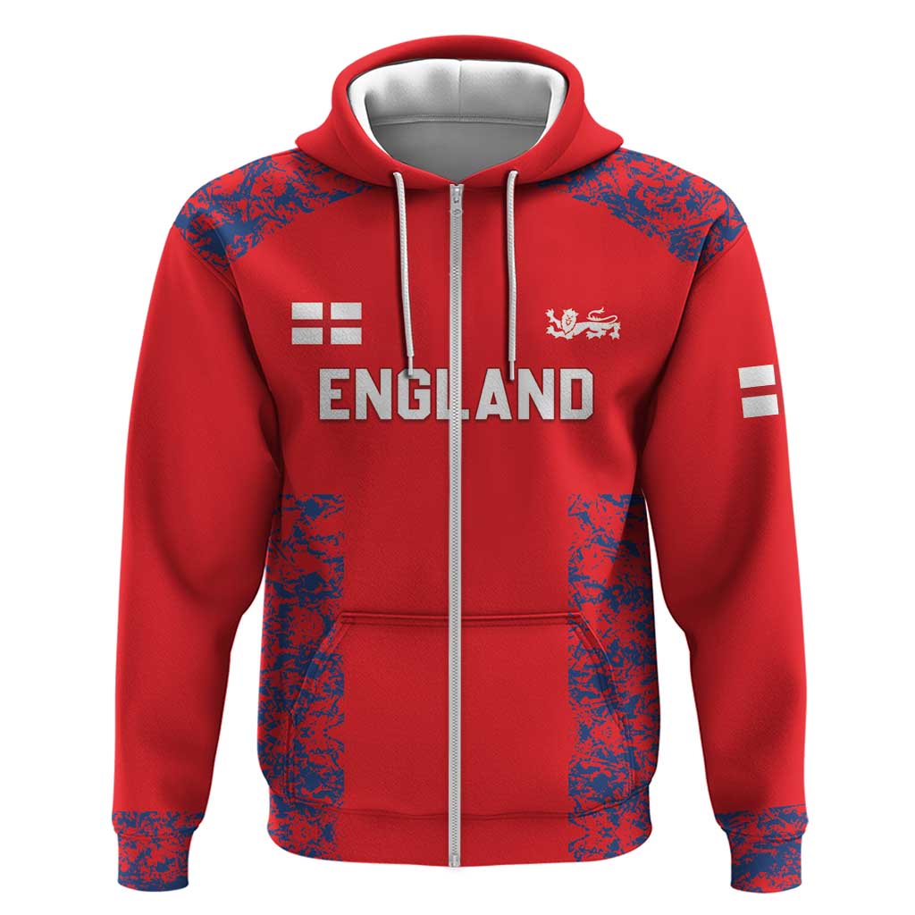 Custom England Cricket Zip Hoodie Go Three Lions Simple Style