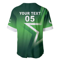 Green cricket baseball jersey, V-neck, button front, back shows YOUR TEXT 05