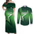 Custom Pakistan Cricket Couples Matching Off Shoulder Maxi Dress and Long Sleeve Button Shirt Go Champions Shaheens LT05 - Wonder Print Shop