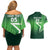 Custom Pakistan Cricket Couples Matching Off Shoulder Short Dress and Hawaiian Shirt Go Champions Shaheens LT05 - Wonder Print Shop