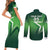 Custom Pakistan Cricket Couples Matching Short Sleeve Bodycon Dress and Long Sleeve Button Shirt Go Champions Shaheens LT05 - Wonder Print Shop