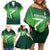 Custom Pakistan Cricket Family Matching Off Shoulder Short Dress and Hawaiian Shirt Go Champions Shaheens LT05 - Wonder Print Shop