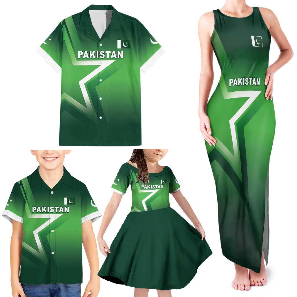 Custom Pakistan Cricket Family Matching Tank Maxi Dress and Hawaiian Shirt Go Champions Shaheens LT05 - Wonder Print Shop