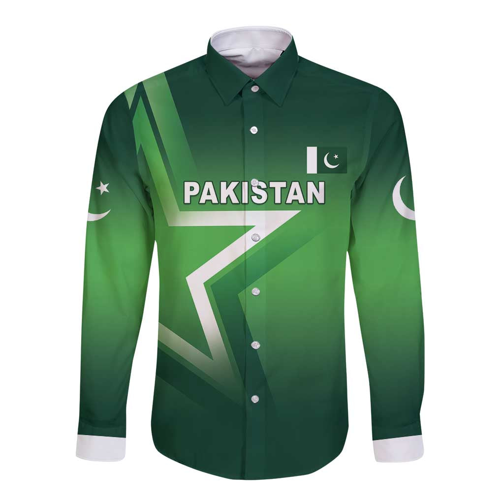 Custom Pakistan Cricket Long Sleeve Button Shirt Go Champions Shaheens LT05 - Wonder Print Shop