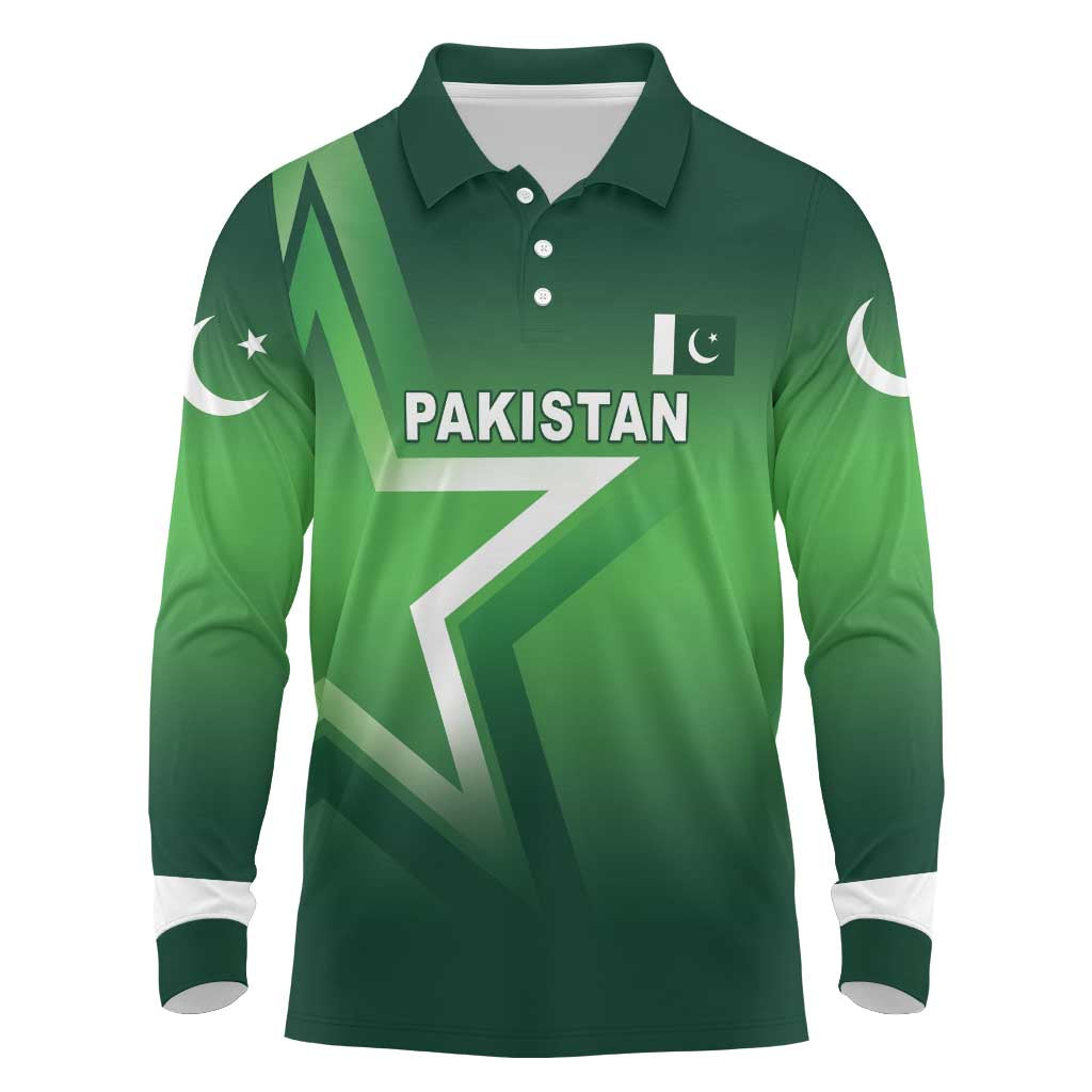 Custom Pakistan Cricket Long Sleeve Polo Shirt Go Champions Shaheens LT05 - Wonder Print Shop