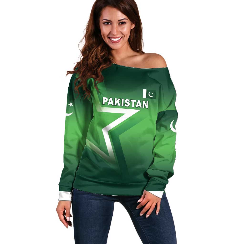 Custom Pakistan Cricket Off Shoulder Sweater Go Champions Shaheens