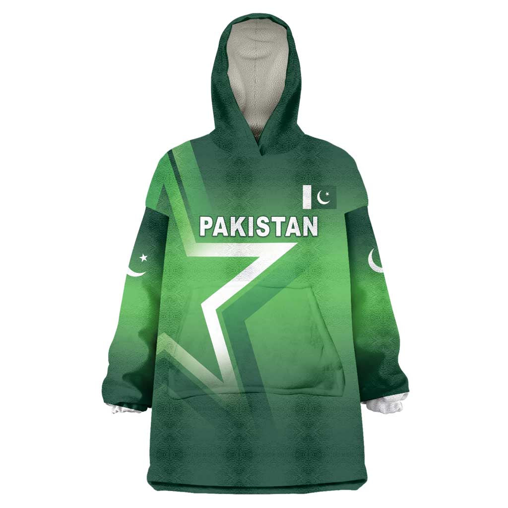 Custom Pakistan Cricket Wearable Blanket Hoodie Go Champions Shaheens