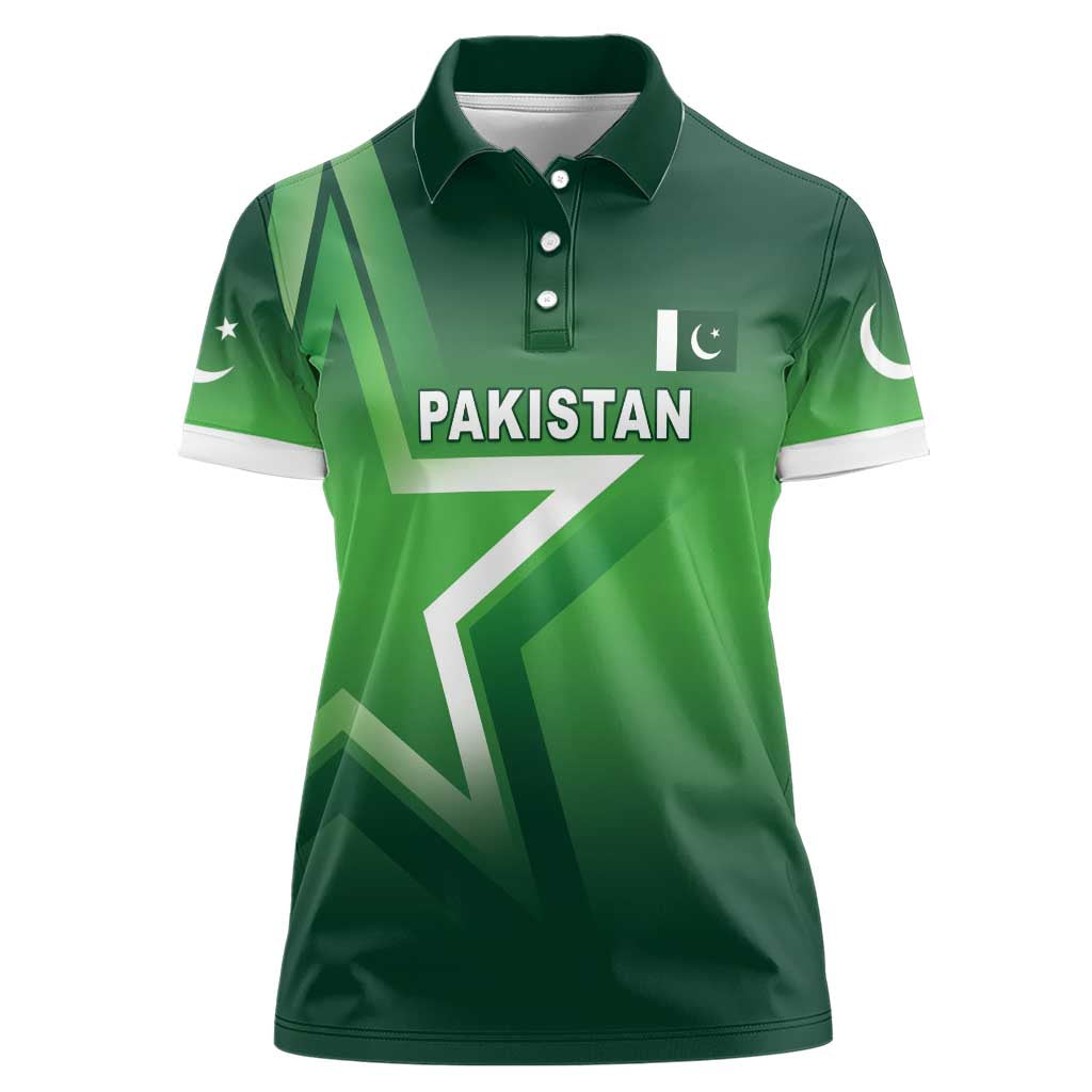 Custom Pakistan Cricket Women Polo Shirt Go Champions Shaheens LT05 - Wonder Print Shop