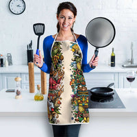 Hawaii And Japan Apron Tiki With Oni Mask - Wonder Print Shop