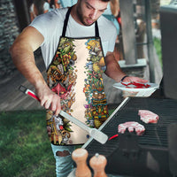 Hawaii And Japan Apron Tiki With Oni Mask - Wonder Print Shop