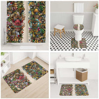 Hawaii And Japan Bathroom Set Tiki With Oni Mask - Wonder Print Shop