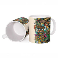 Hawaii And Japan Ceramic Mug Tiki With Oni Mask - Wonder Print Shop
