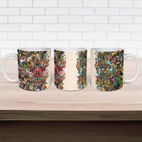 Hawaii And Japan Ceramic Mug Tiki With Oni Mask - Wonder Print Shop