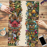 Hawaii And Japan Puzzle Tiki With Oni Mask - Wonder Print Shop